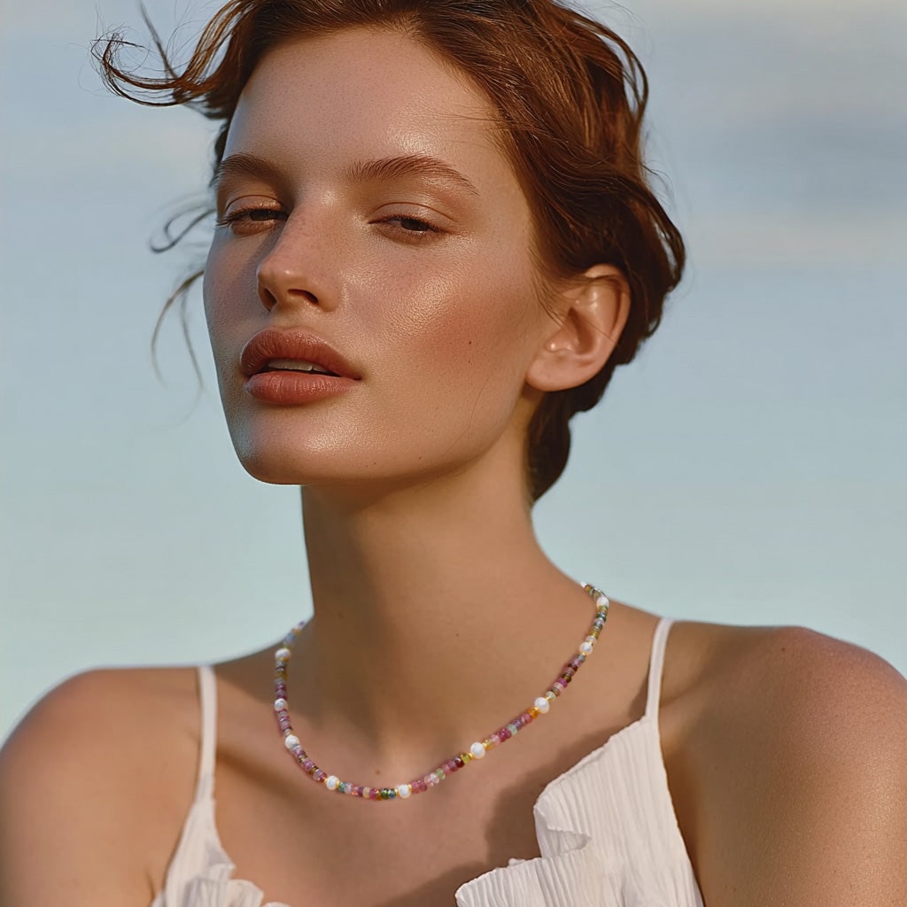 Tourmaline Pearl 14K Gold Necklace - 2