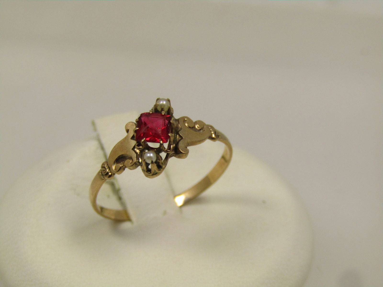 Antique 14kt Opal Seed Pearl Ring, Sz. 7.5, 1800's-1910 (1 of 7)