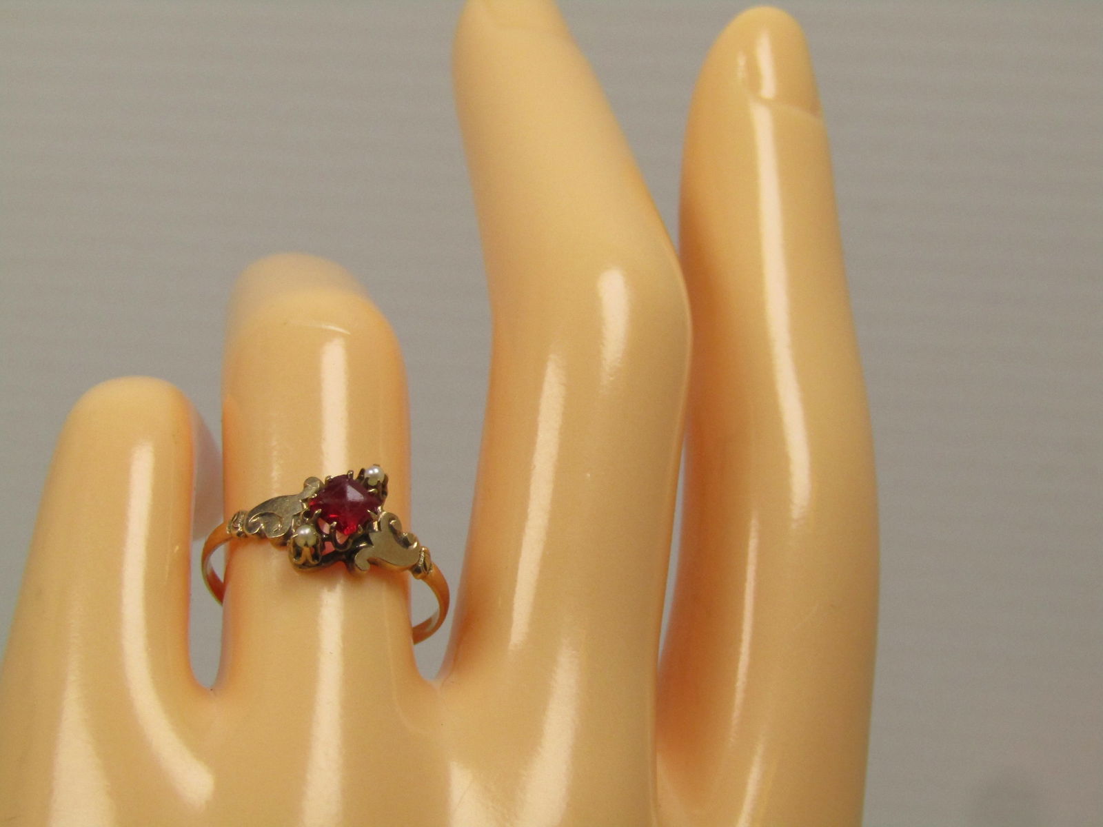 Antique 14kt Opal Seed Pearl Ring, Sz. 7.5, 1800's-1910 - 6