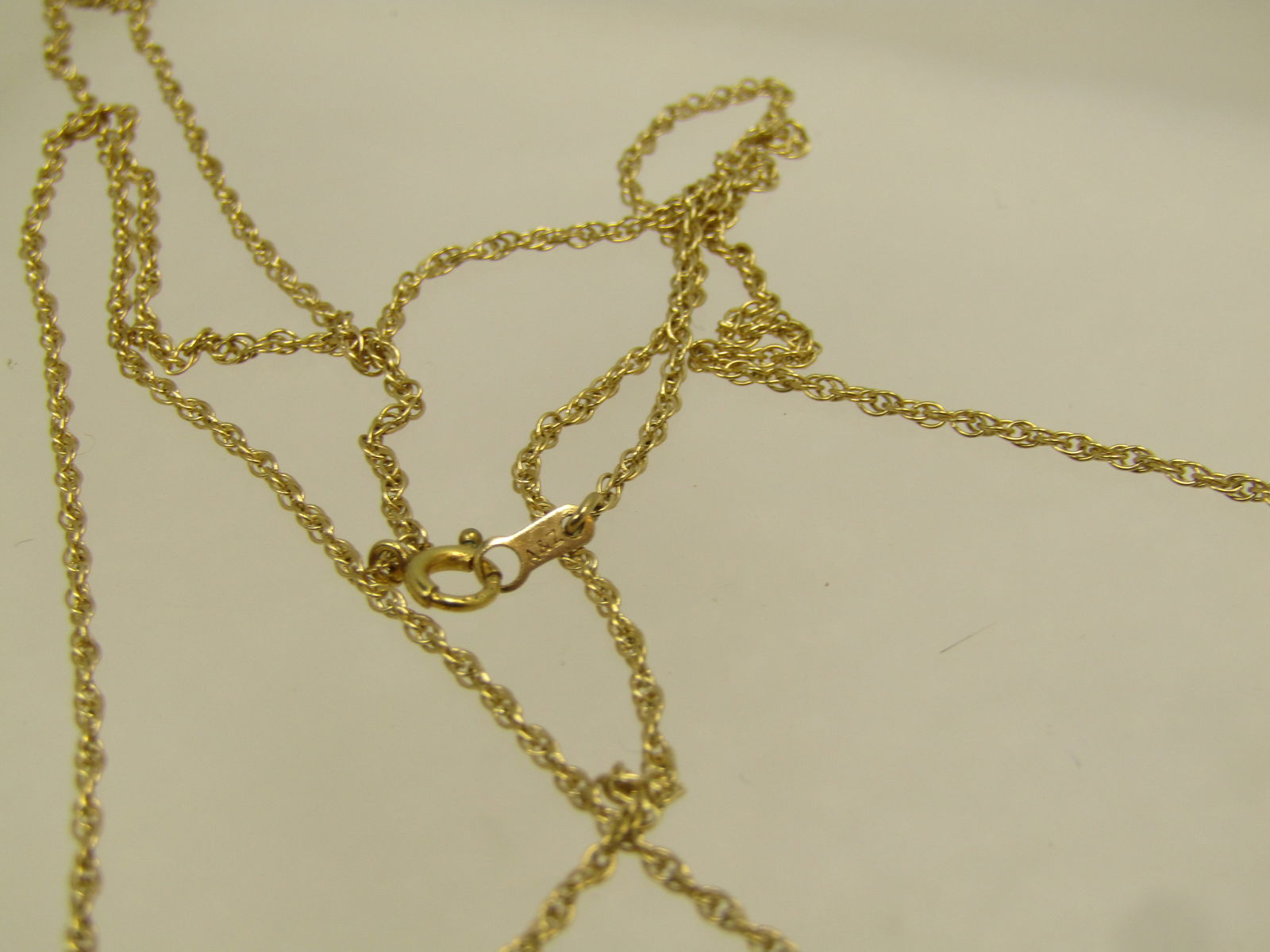 Vintage 14kt Cameo Necklace, 26", Signed A & Z, 1940's - 5