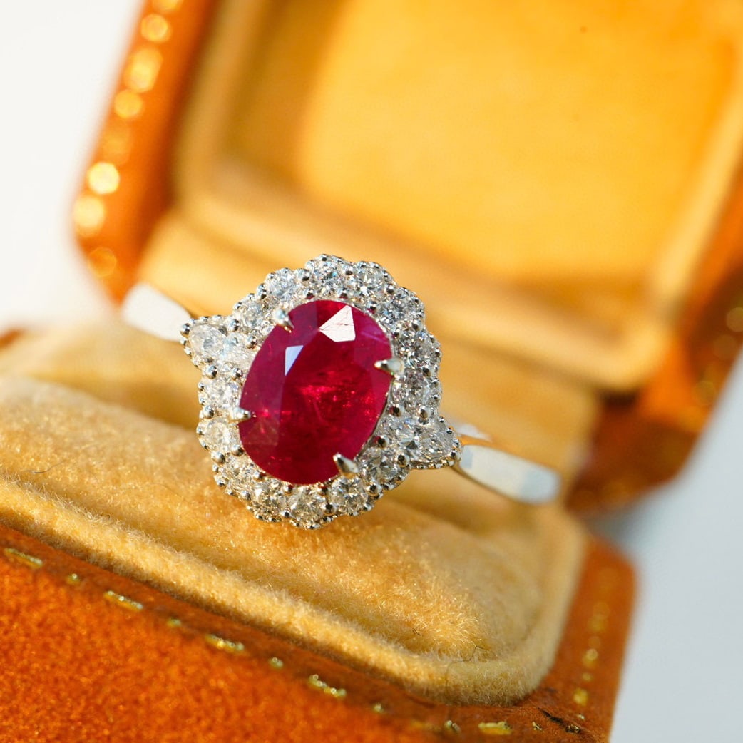 14K GOLD 1.1 CT NATURAL RUBY & DIAMOND RING - 2