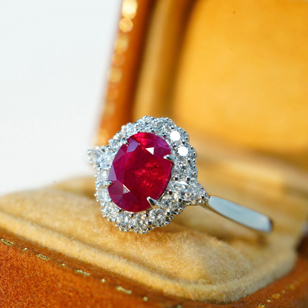 14K GOLD 1.1 CT NATURAL RUBY & DIAMOND RING - 3