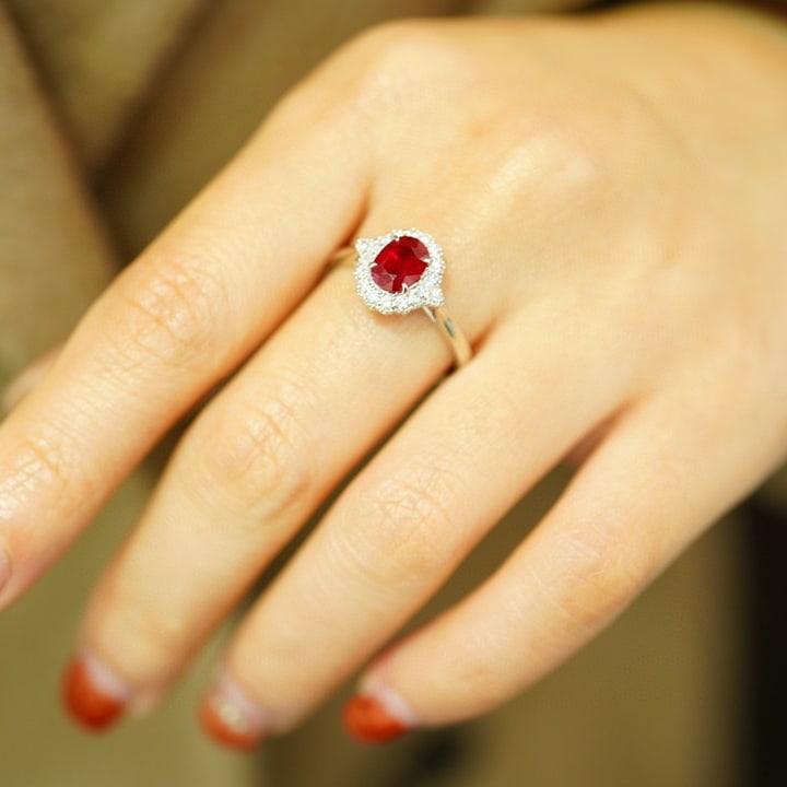 14K GOLD 1.1 CT NATURAL RUBY & DIAMOND RING - 5