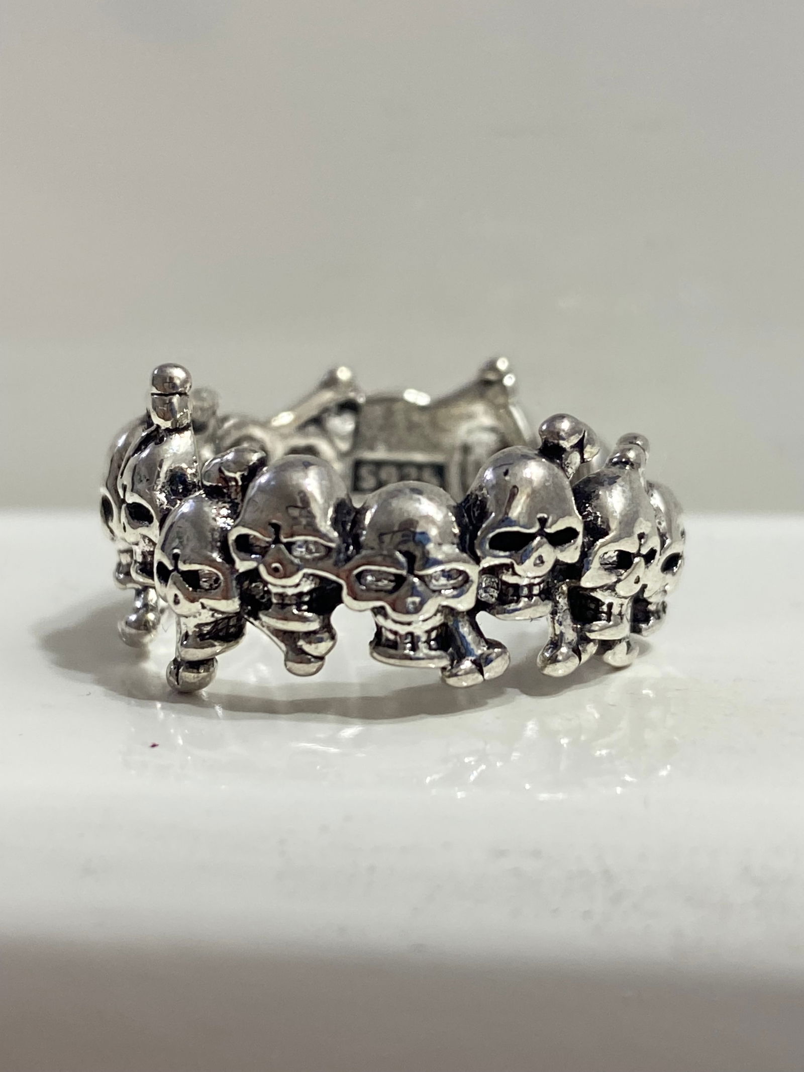 925 silver skulls Gothic ring - 2