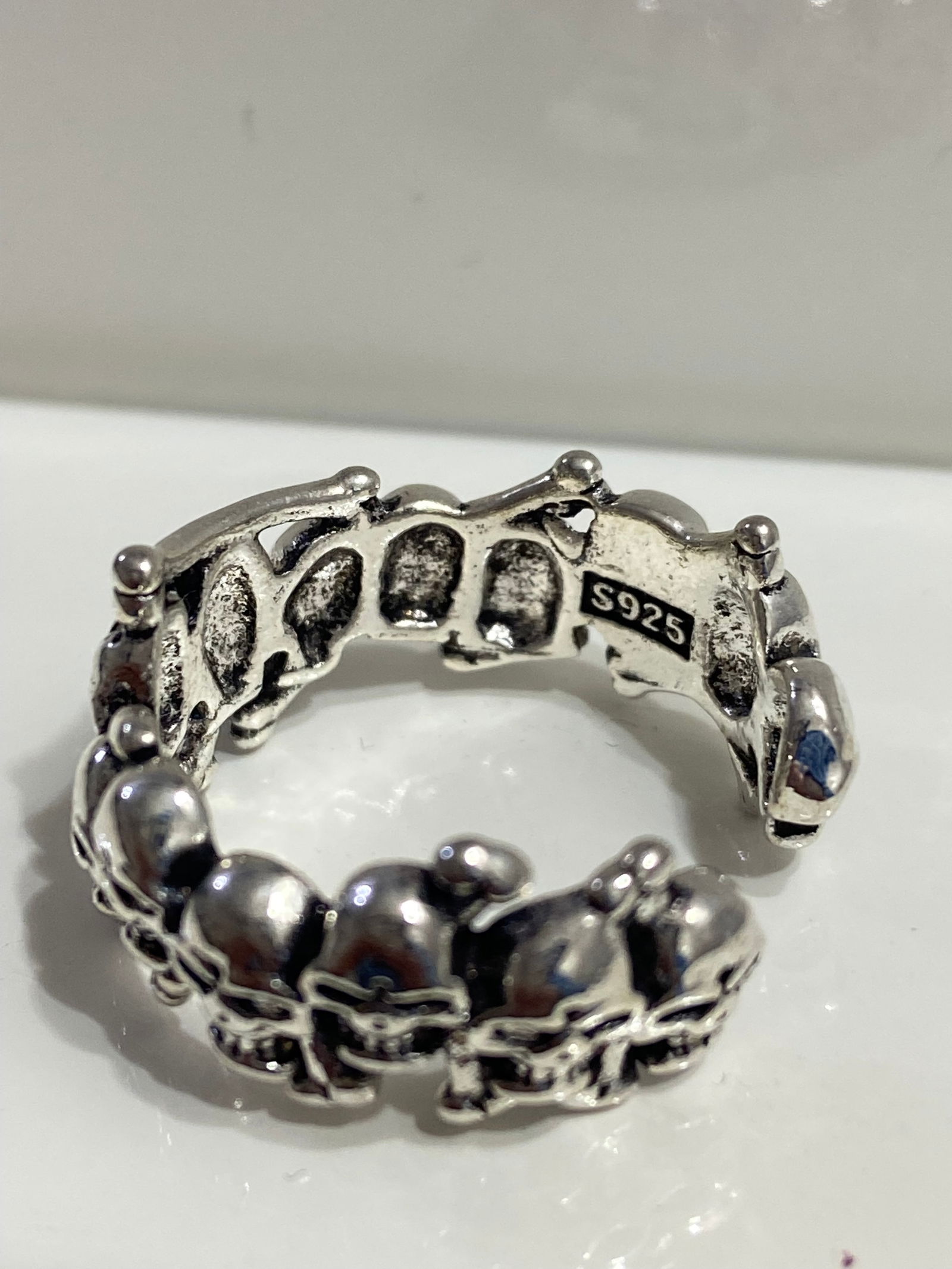 925 silver skulls Gothic ring - 4