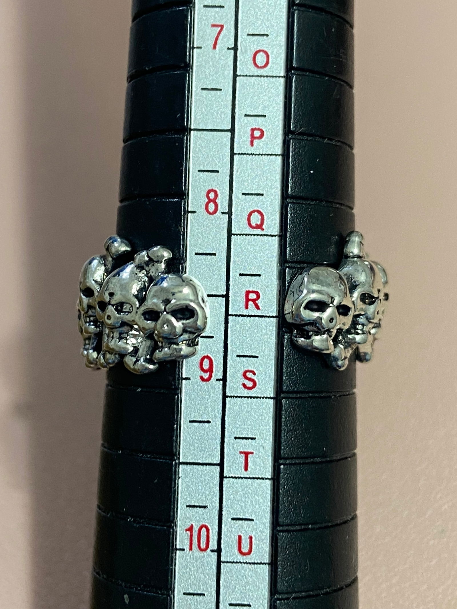 925 silver skulls Gothic ring - 8