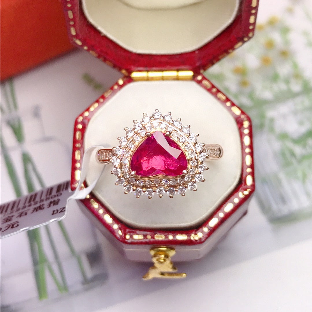 14K GOLD 1.10 CT NATURAL RUBY & DIAMOND RING - 2