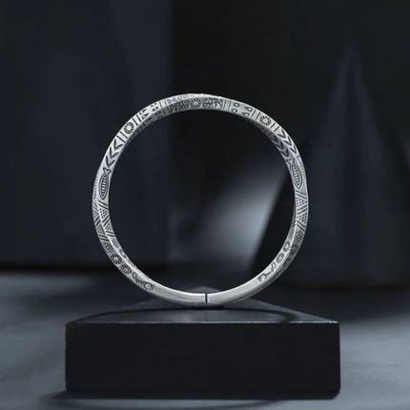 Eternal Totem Engraved Bangle – Titanium Steel (1 of 8)