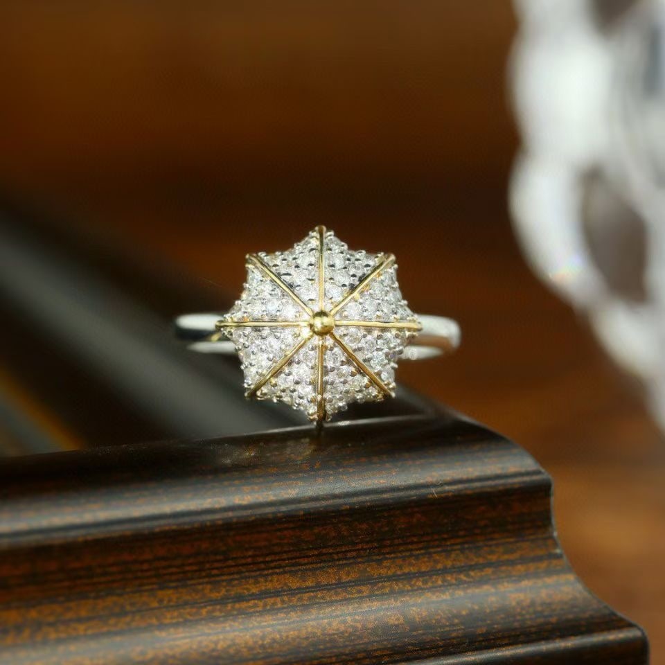 14K GOLD 0.50 CT NATURAL H DIAMOND RING - 2