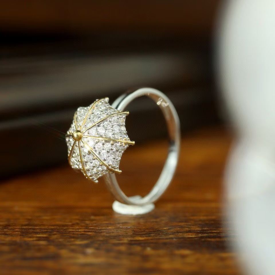 14K GOLD 0.50 CT NATURAL H DIAMOND RING - 4