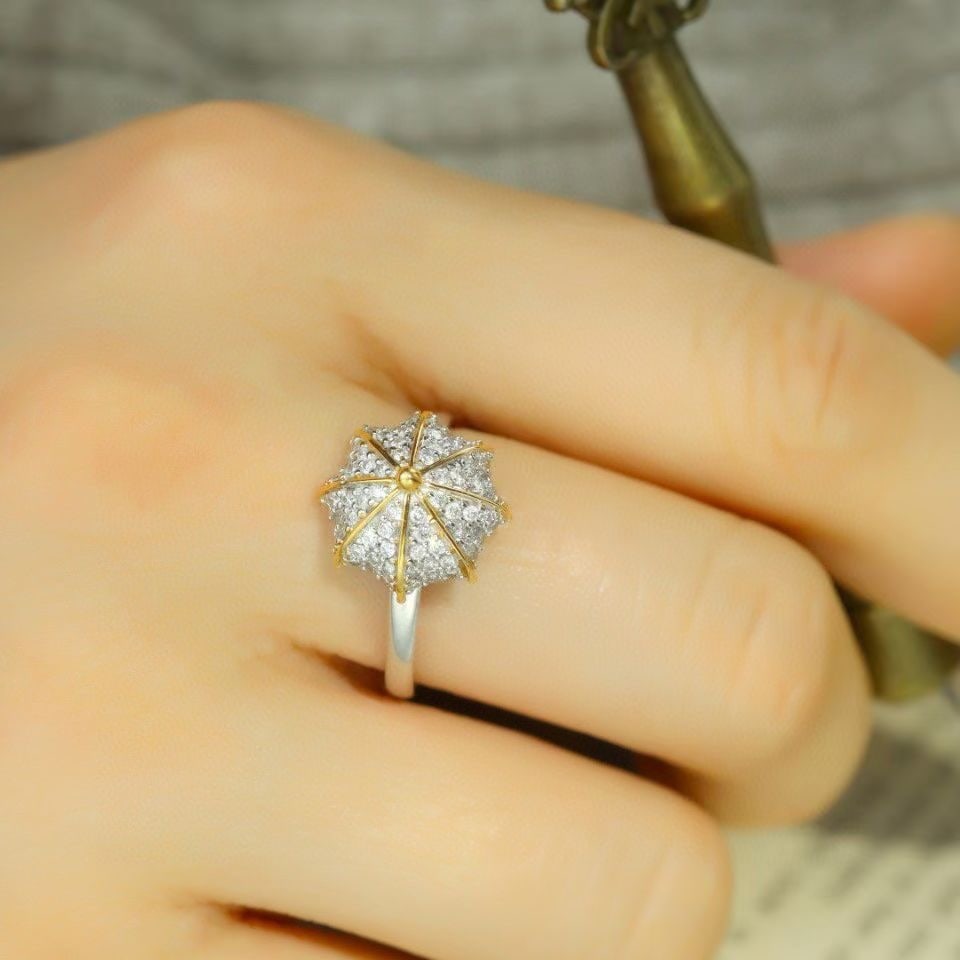 14K GOLD 0.50 CT NATURAL H DIAMOND RING - 5