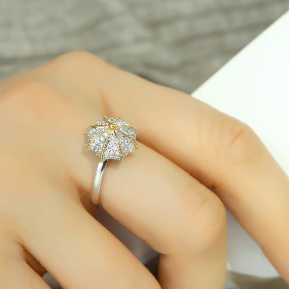 14K GOLD 0.50 CT NATURAL H DIAMOND RING - 6