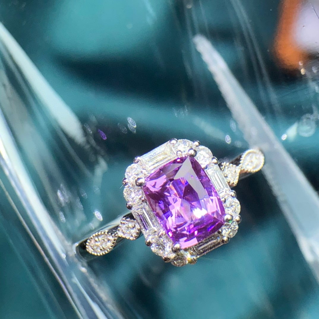 14K GOLD 1.26 CTW NATURAL SAPPHIRE & DIAMOND RING - 2