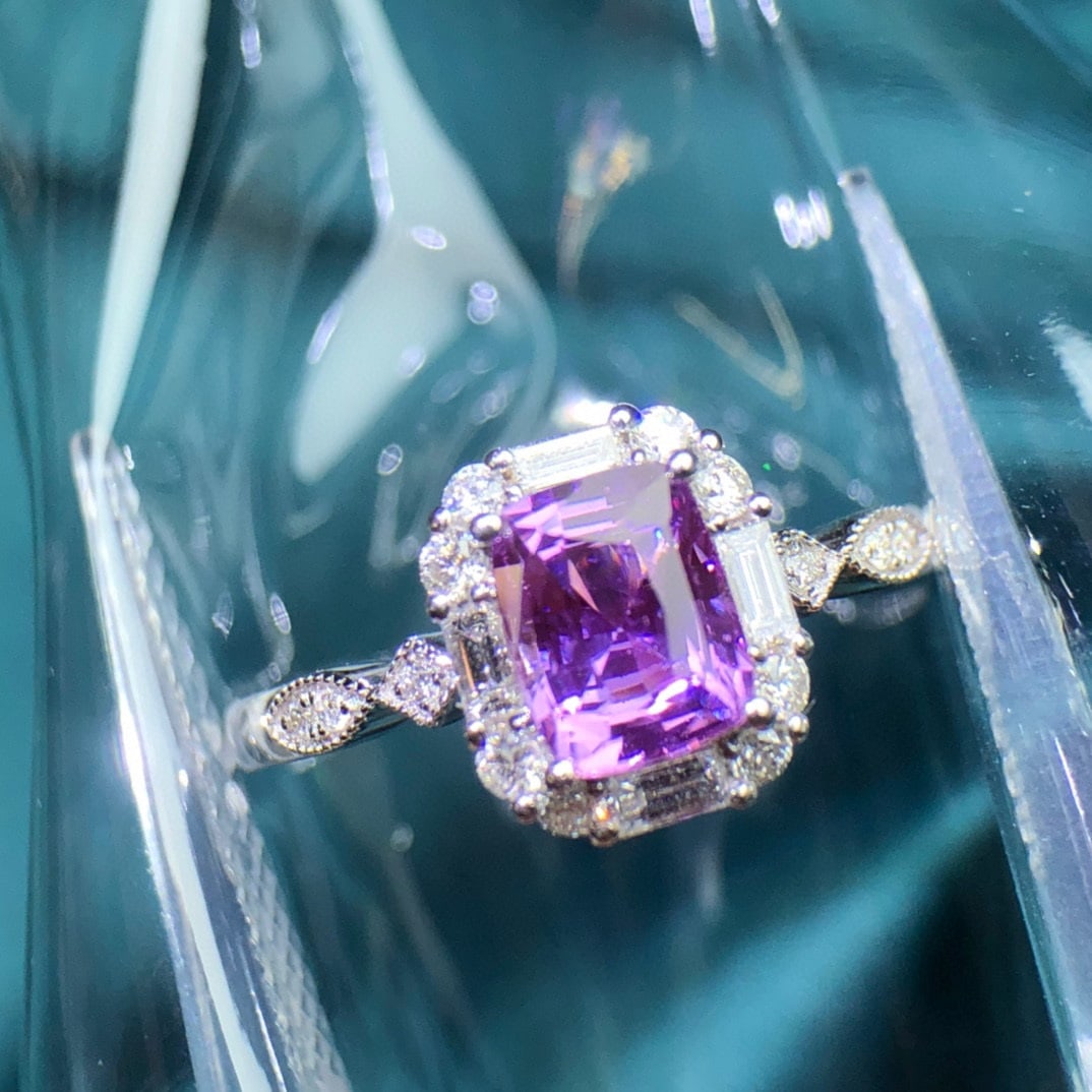 14K GOLD 1.26 CTW NATURAL SAPPHIRE & DIAMOND RING - 3