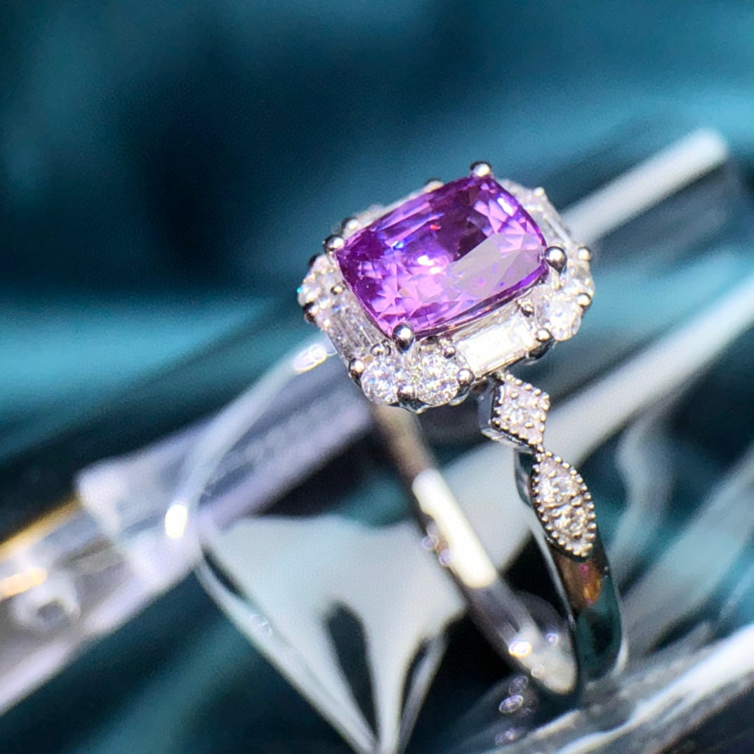 14K GOLD 1.26 CTW NATURAL SAPPHIRE & DIAMOND RING - 4