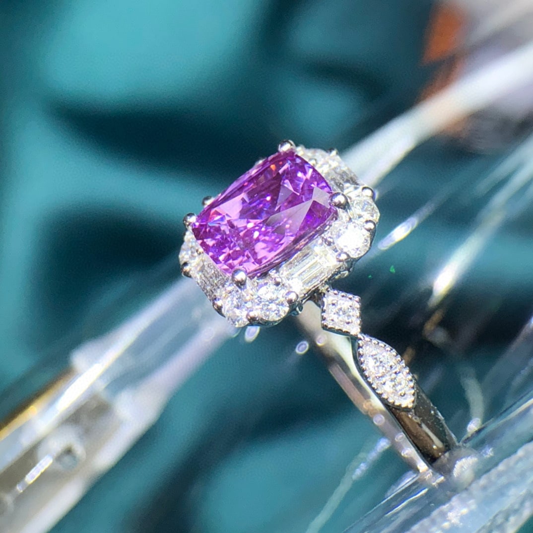 14K GOLD 1.26 CTW NATURAL SAPPHIRE & DIAMOND RING - 5