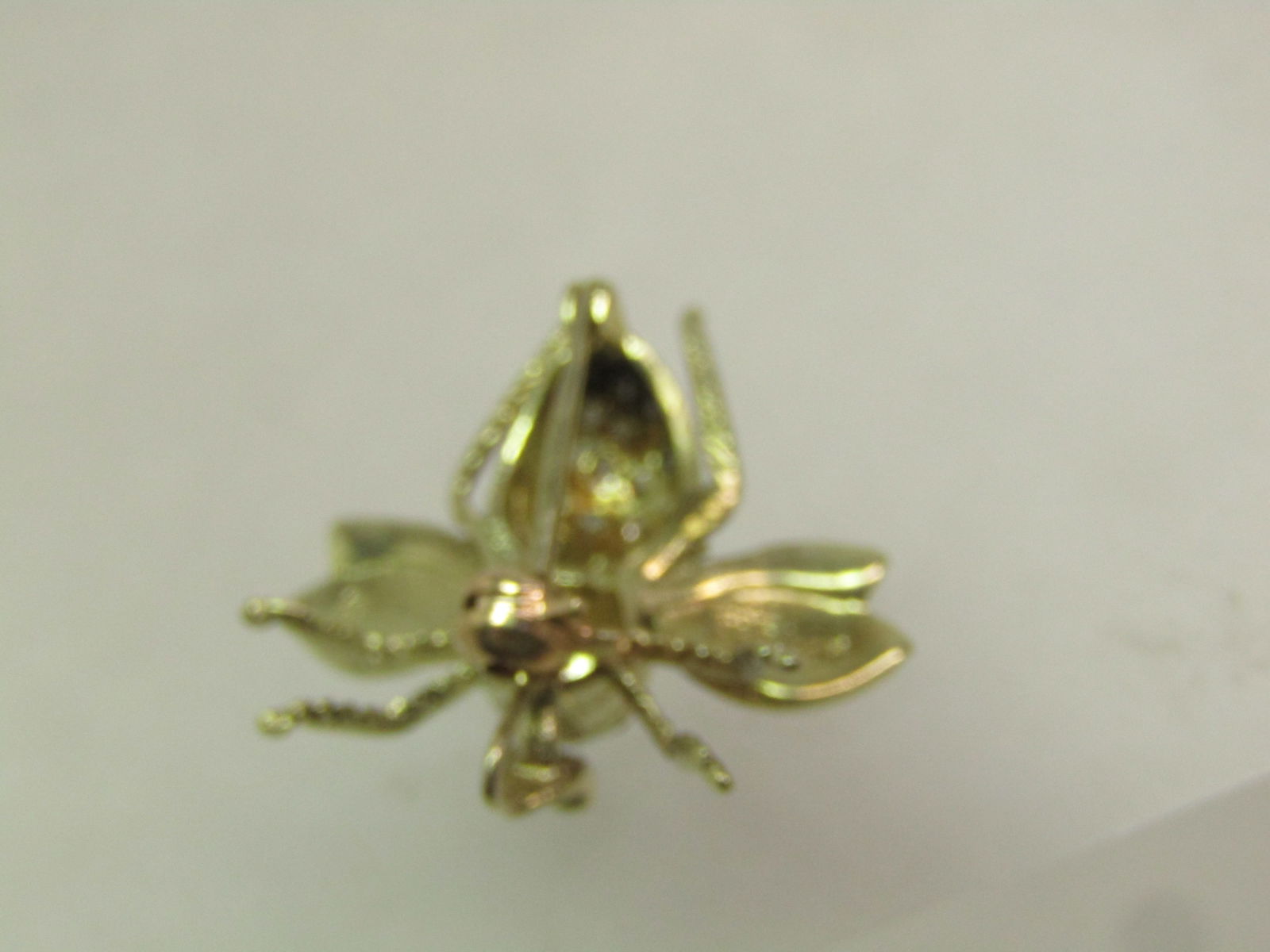 Vintage 14kt Diamond Bee Brooch/Pendant, 1970's, 22 Diamonds - 6