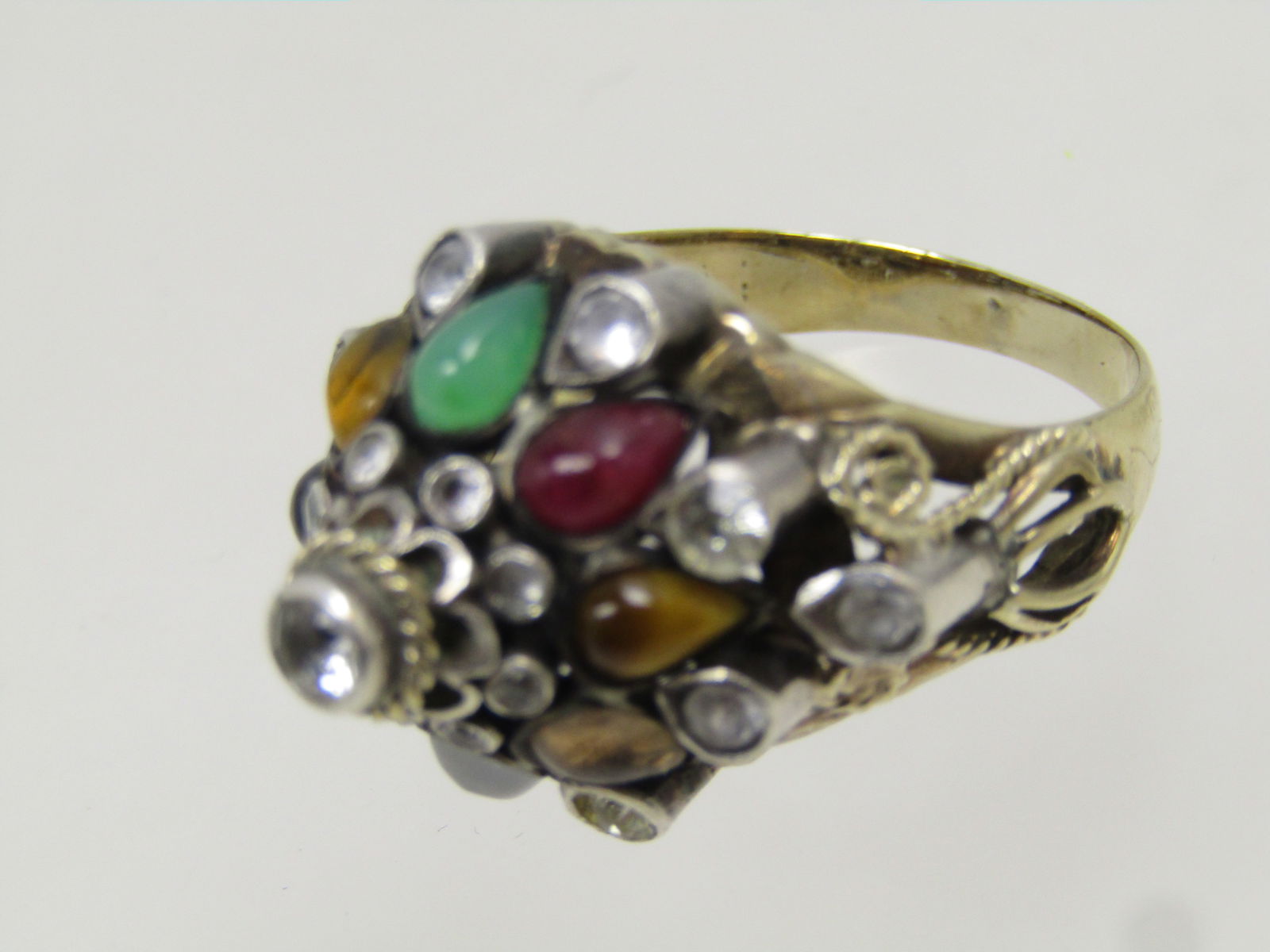 Vintage 10kt Thai Princess Gemstone Ring, Sz. 7.5,1930's-1950's - 6