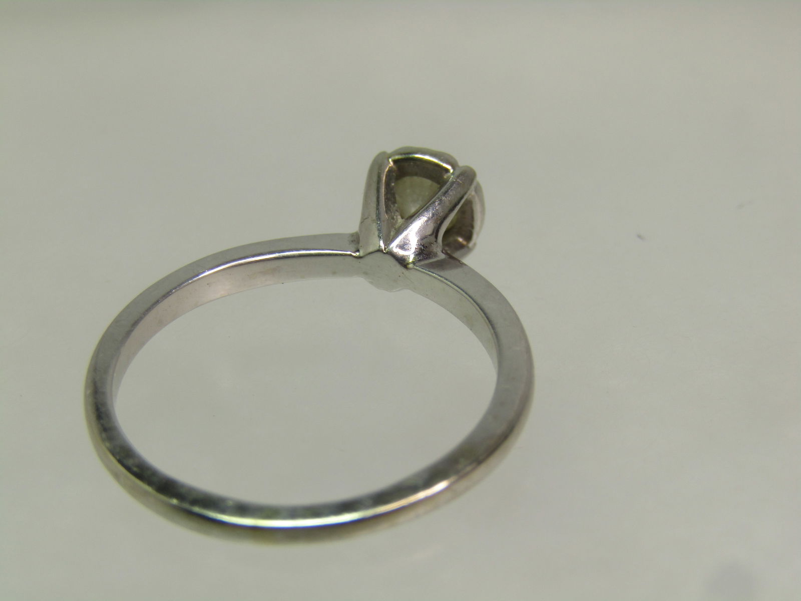 Vintage 14kt Diamond Engagement Ring, Sz. 8.25 White Gold, .27 CTW, 1950's-1960's - 6