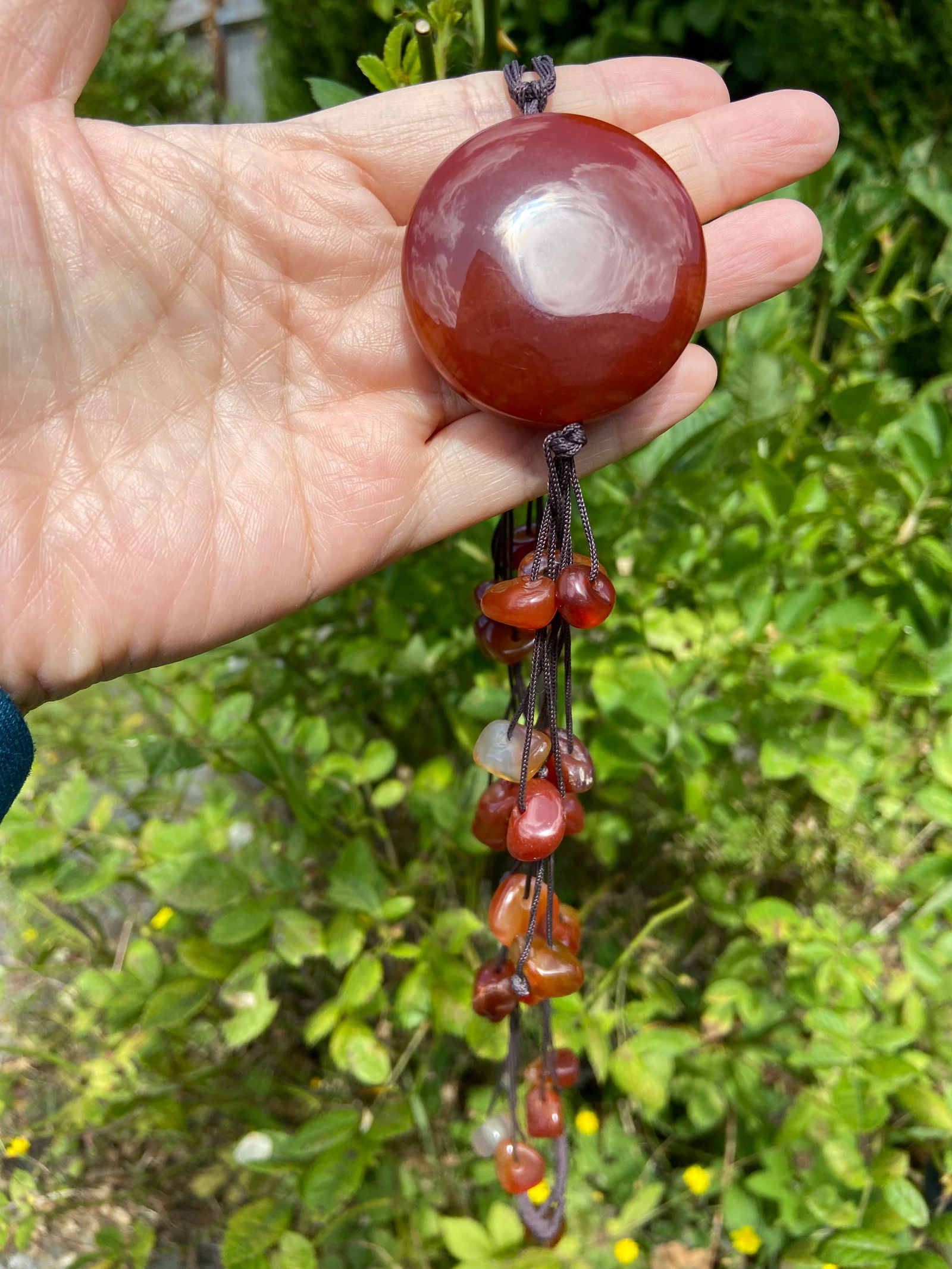 Vintage Elegant Red Agate Cornelian Necklace with Statement Pendant - 10