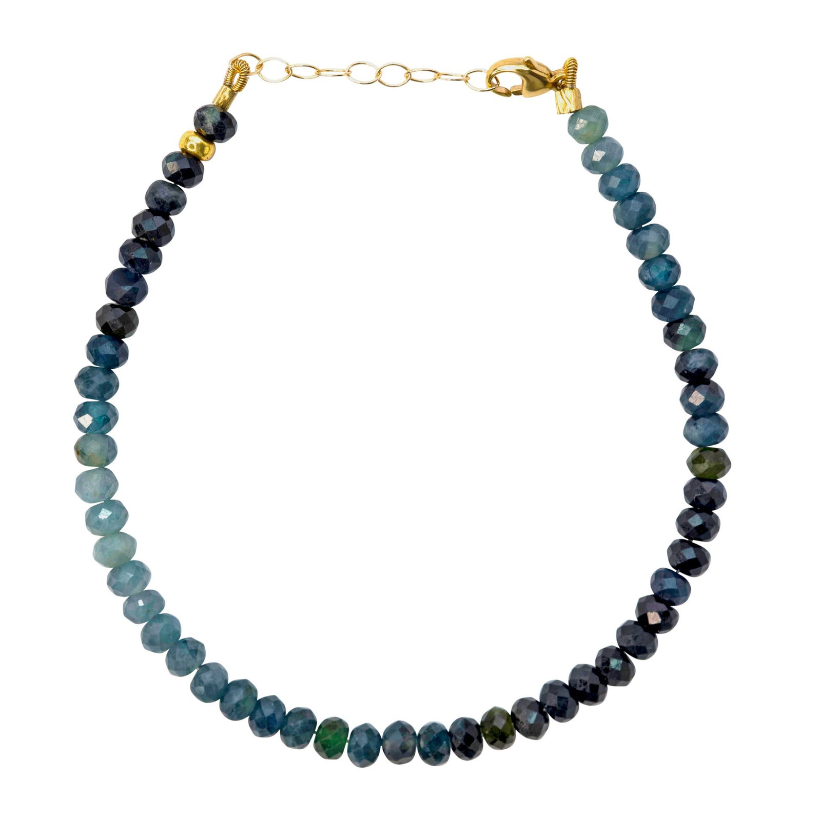 Ombre Indicolite Tourmaline Bracelet 14K Gold: Title:Ombre Indicolite Tourmaline Bracelet 14K GoldDescription:Discover the serene beauty of the Ombré Indicolite Tourmaline Bracelet, featuring a captivating gradient of faceted tourmaline