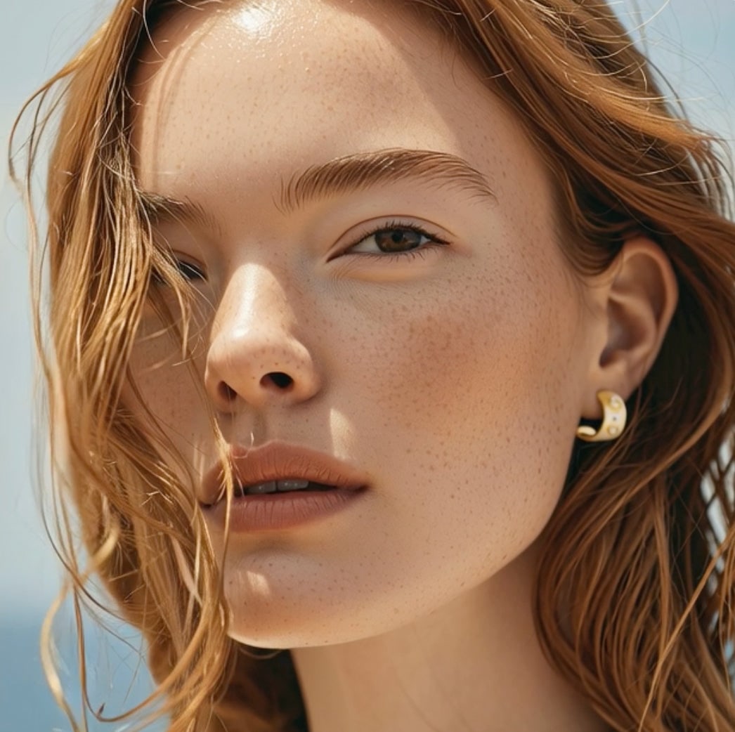 Meme Diamond Wide Huggie 18 K Gold Earrings, 1/2" Round - 7