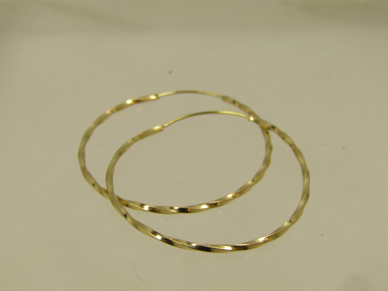 Vintage 14kt Twisted Hoop Earrings, 1-1/8", 1970's-1980's - 4