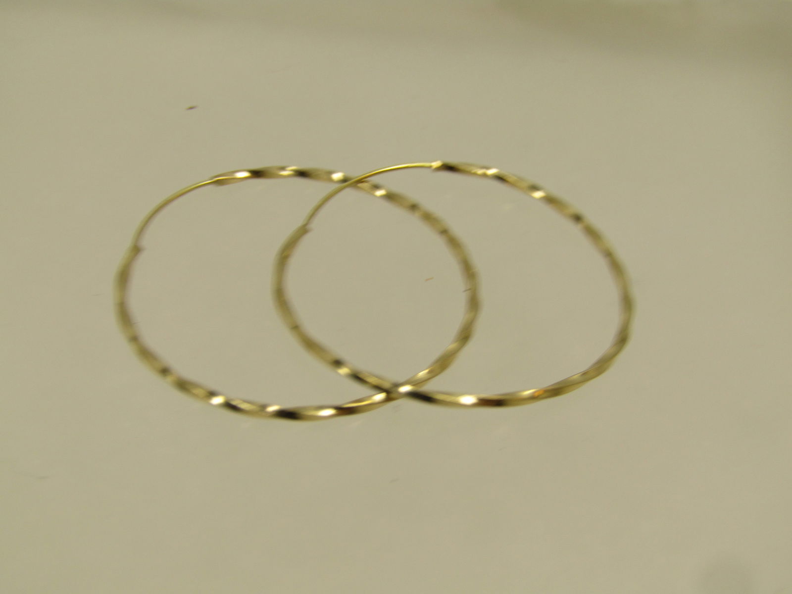 Vintage 14kt Twisted Hoop Earrings, 1-1/8", 1970's-1980's - 5