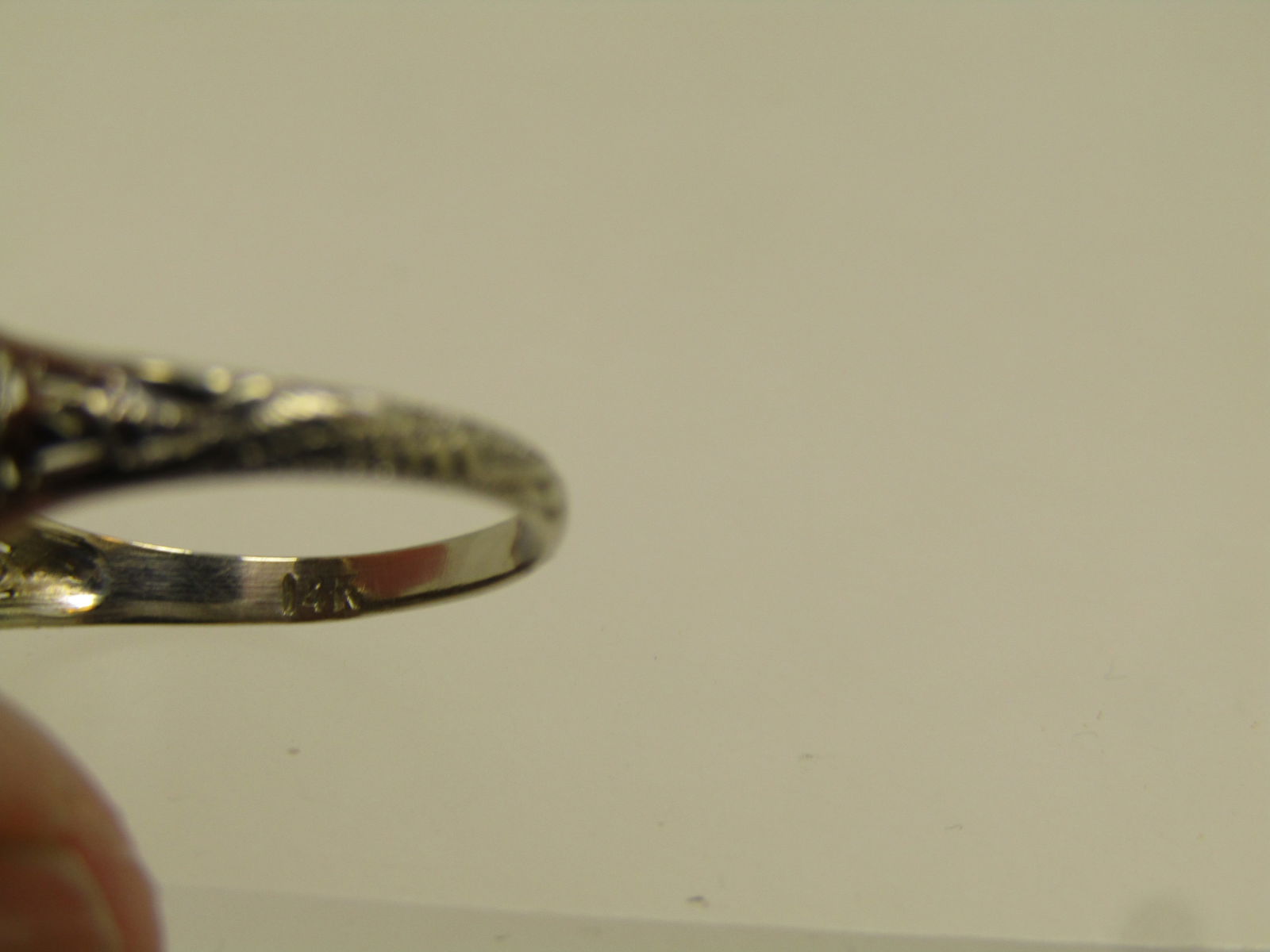 Vintage 14kt Cameo Diamond Ring, Sz. 6.75, Early 1900's - 5