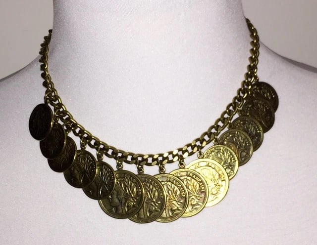 New Authentic Brass St. Tropez Coin Necklace (1 of 5)