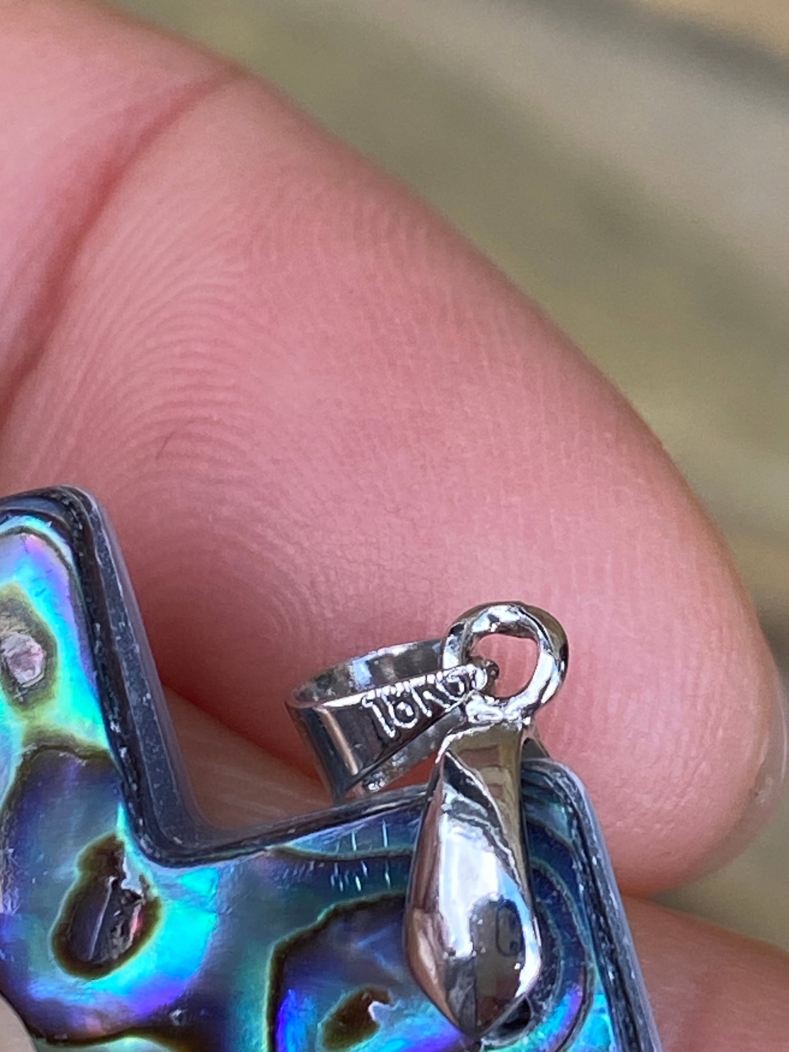 Carved Rainbow Natural Abalone Shell Cross Religion Pendant - 9