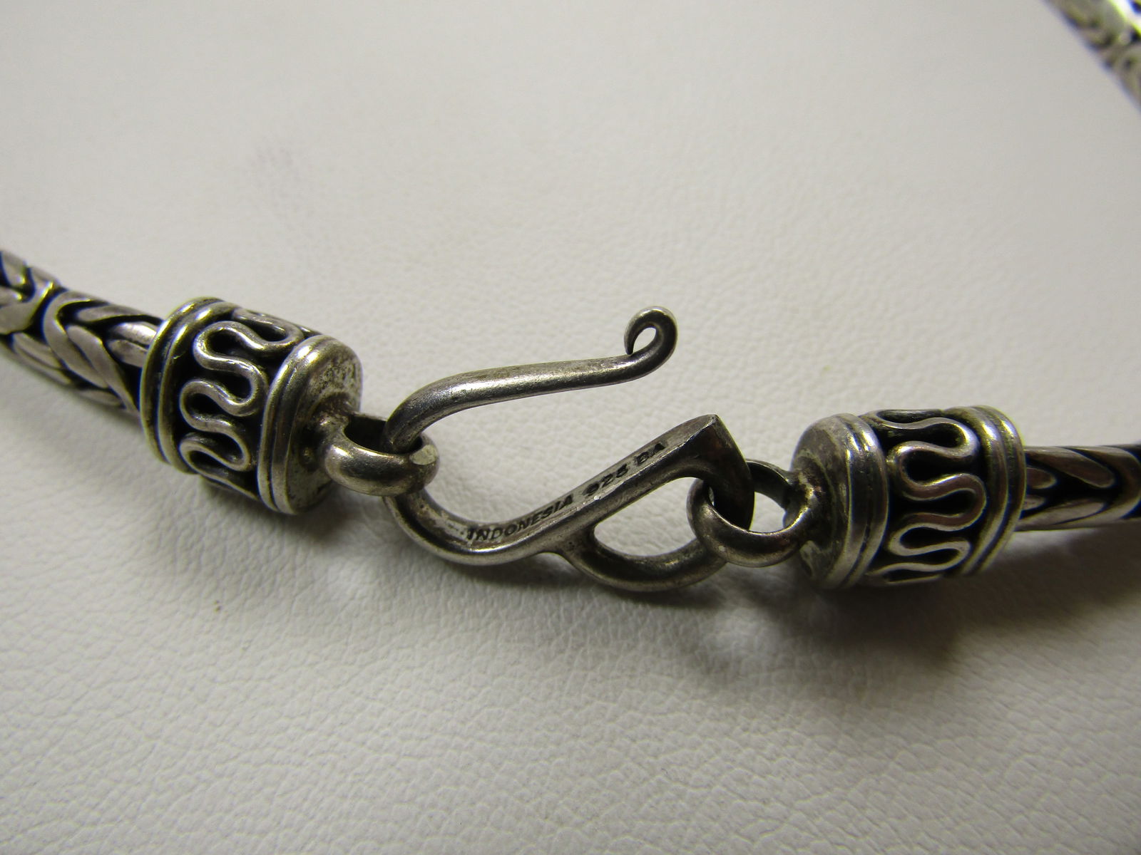 Vintage Sterling Silver 5mm Byzantine Necklace, 20" Hook Clasp. 1980's-1990's Signed BA - 5