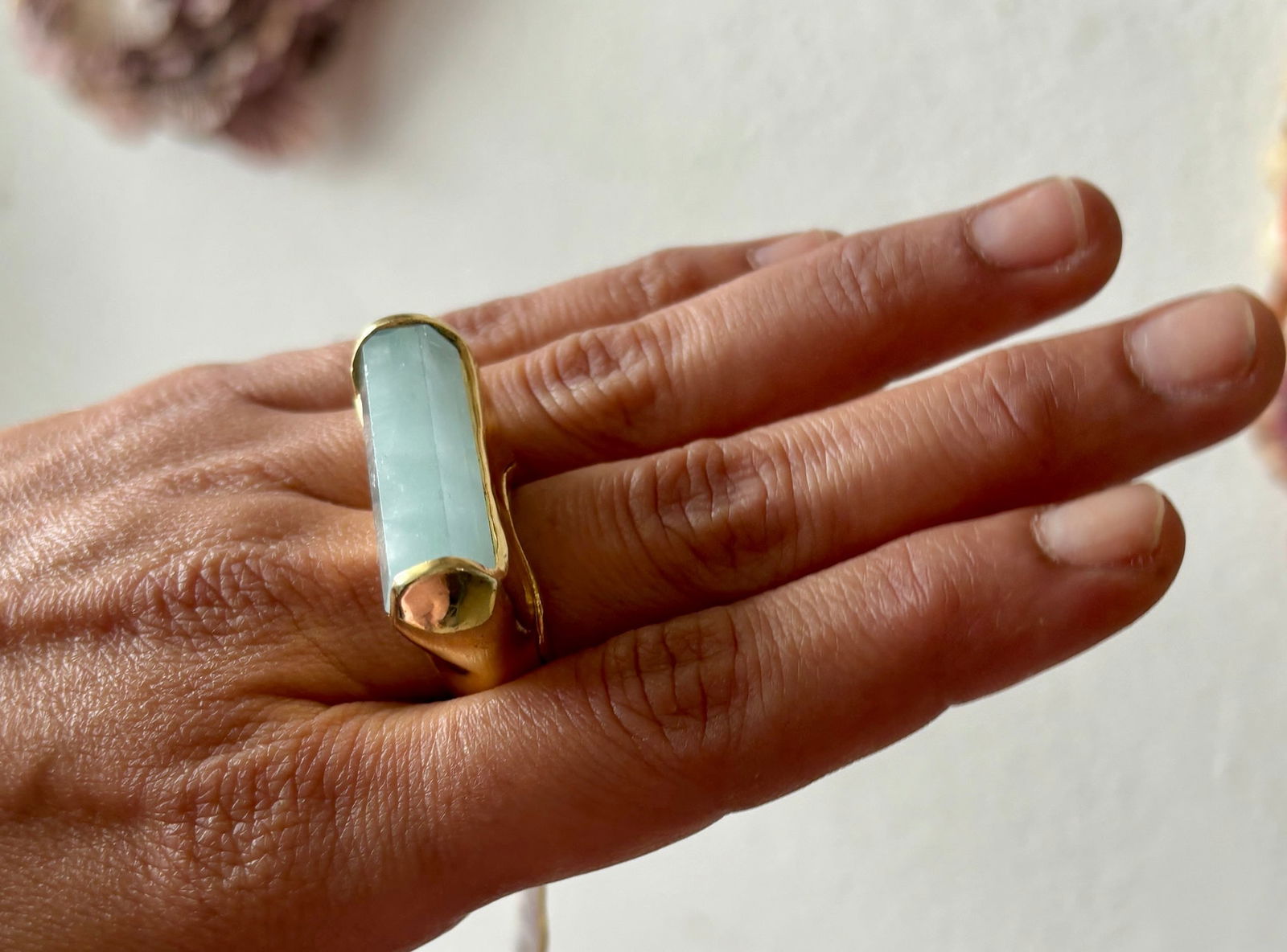 Modern Green Sugar Amethyst Ring - 3