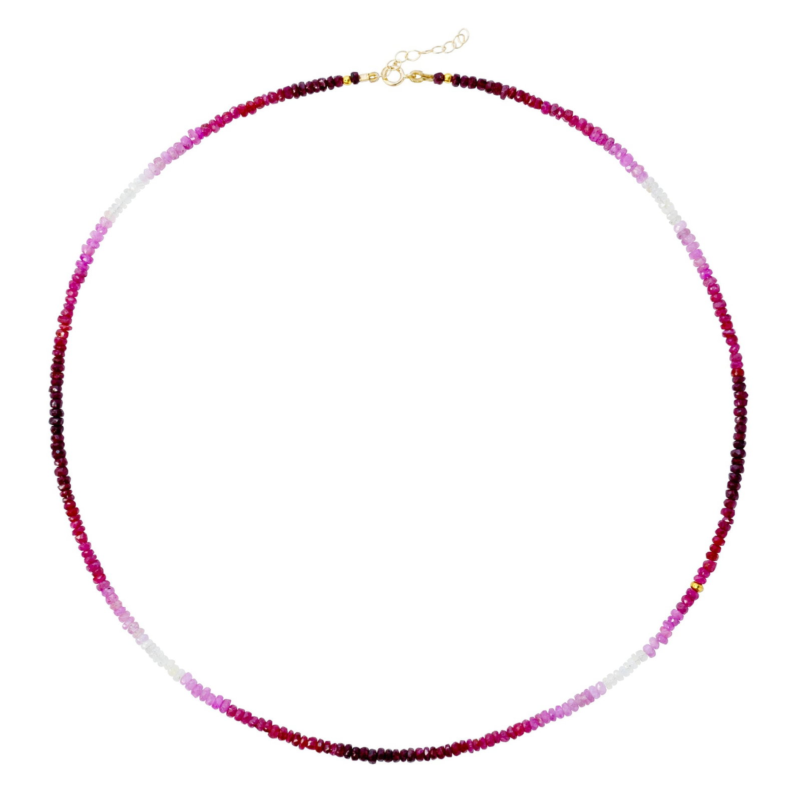 Birthstone July Ruby Ombre Necklace 14K Gold II: Title:Birthstone July Ruby Ombre Necklace 14K Gold II Description:Ignite your inner fire with this ombre ruby necklace from Bombyx House, a testament to passion and strength. As the gradient of reds c