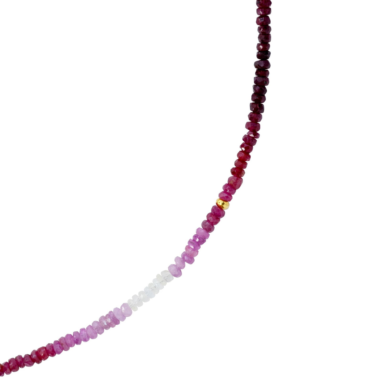 Birthstone July Ruby Ombre Necklace 14K Gold II - 4