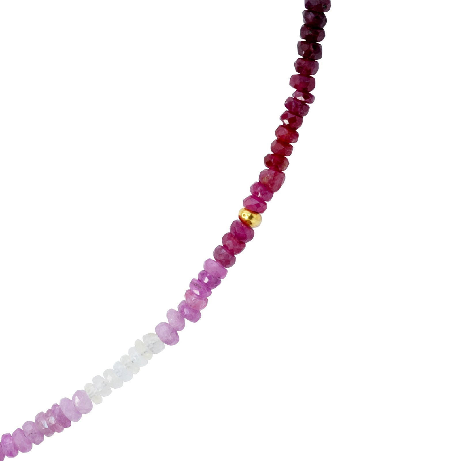 Birthstone July Ruby Ombre Necklace 14K Gold II - 7