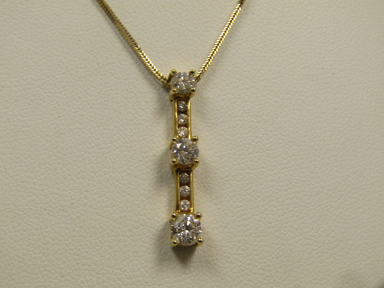Vintage 14kt Diamond Past Present Future Necklace, 18", 1980's-1990's - 3