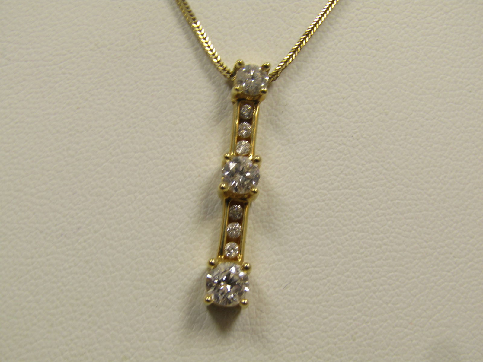 Vintage 14kt Diamond Past Present Future Necklace, 18", 1980's-1990's - 4