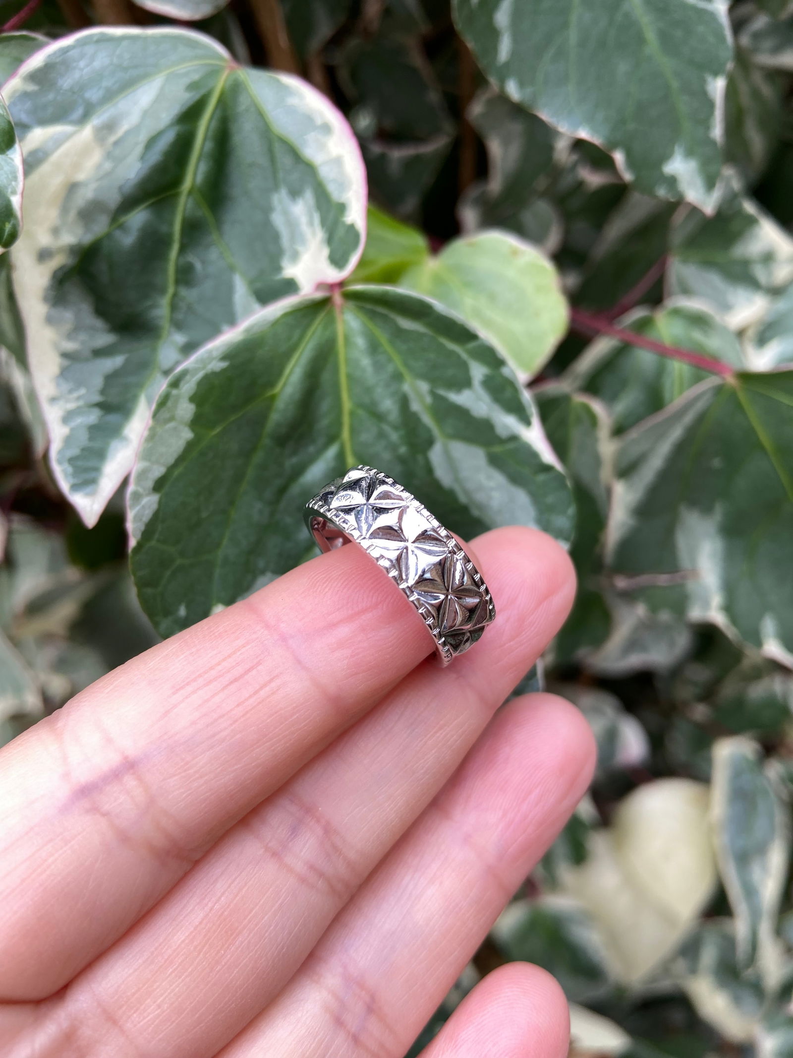 Vintage ribbed plaid ring - 5