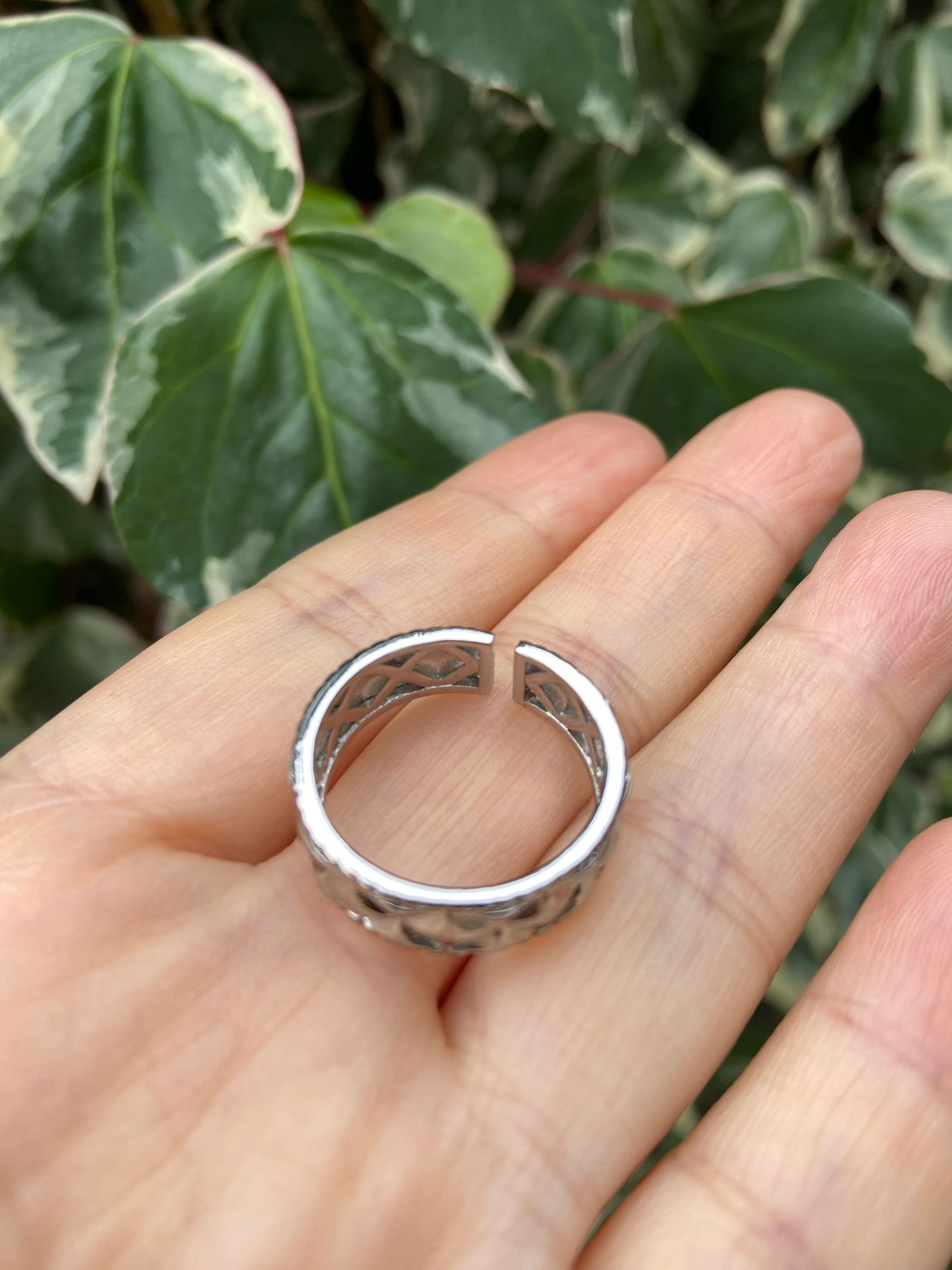 Vintage ribbed plaid ring - 7