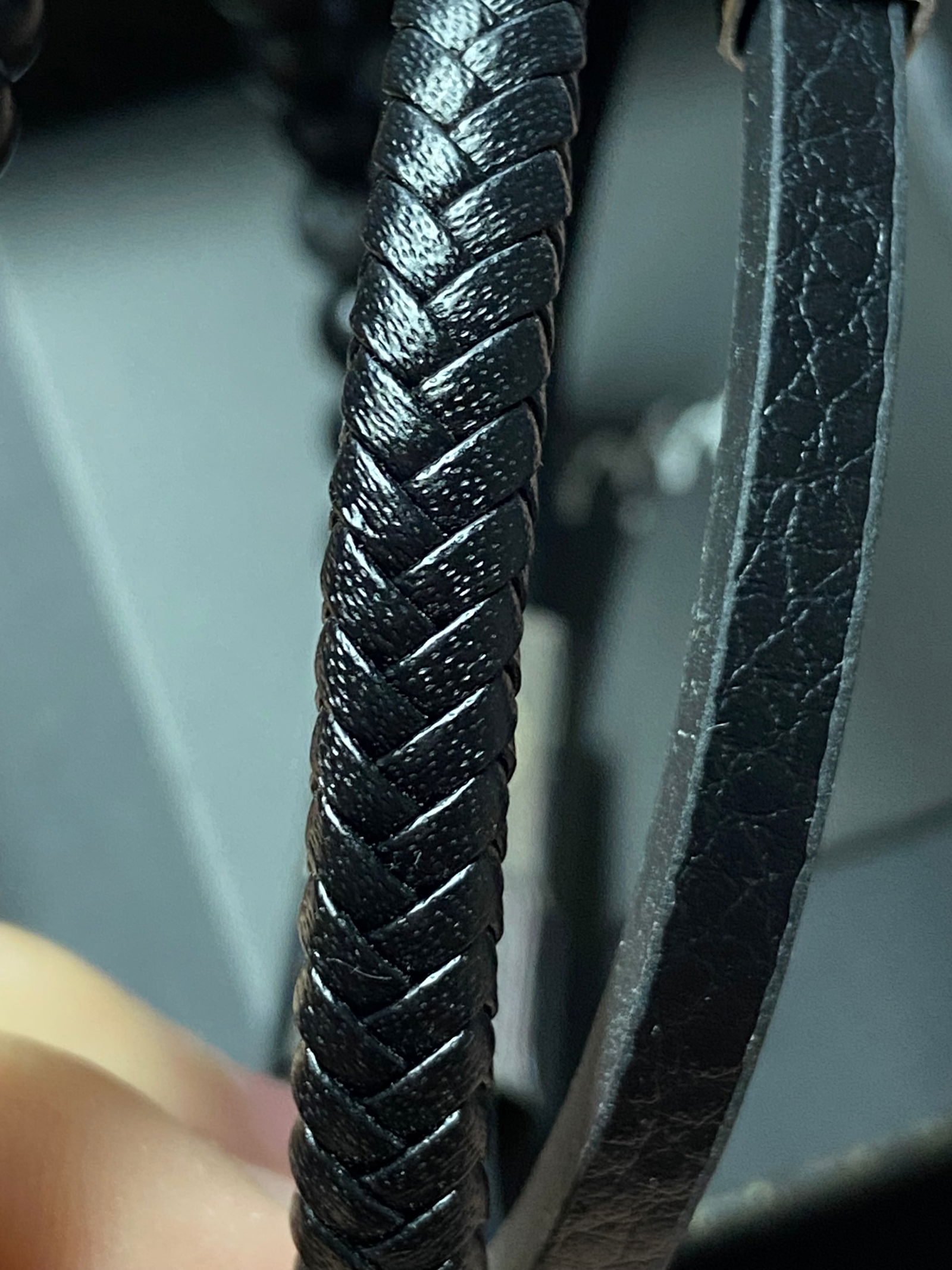 Handmade lava beads and leather braided bracelet - 8