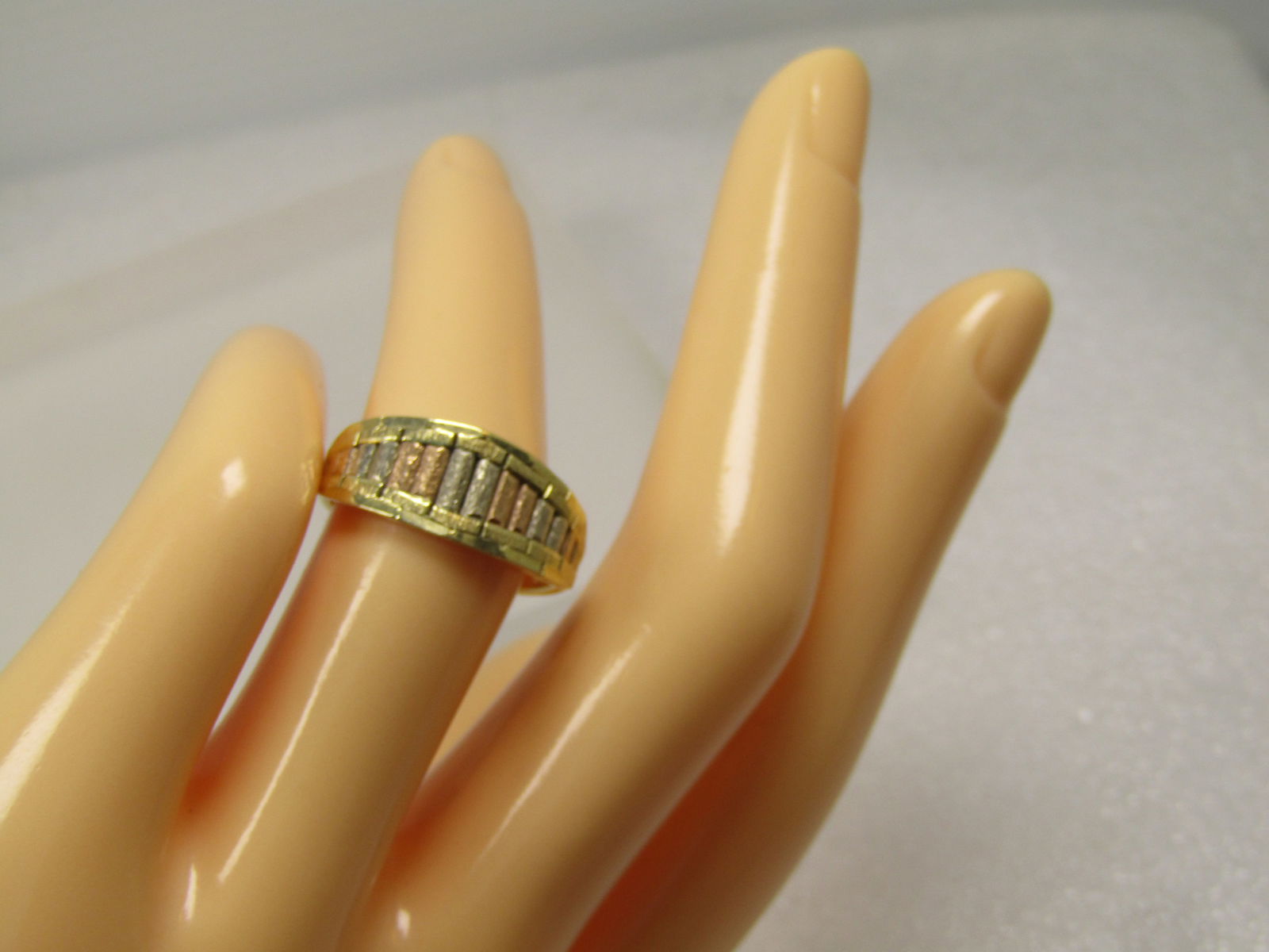 Vintage 14kt Tri-Color Ring, Sz. 7, 1980's-1990's, Italy - 6