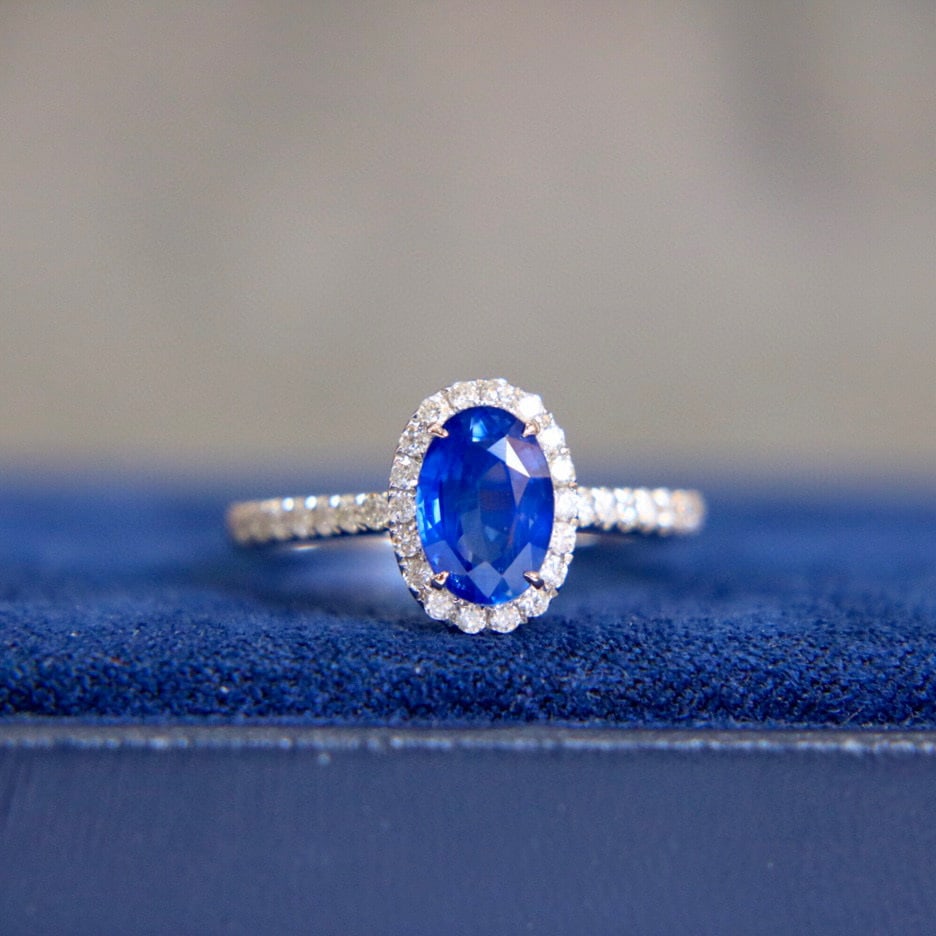 14K GOLD 1.81 CTW NATURAL SAPPHIRE & DIAMOND RING - 3