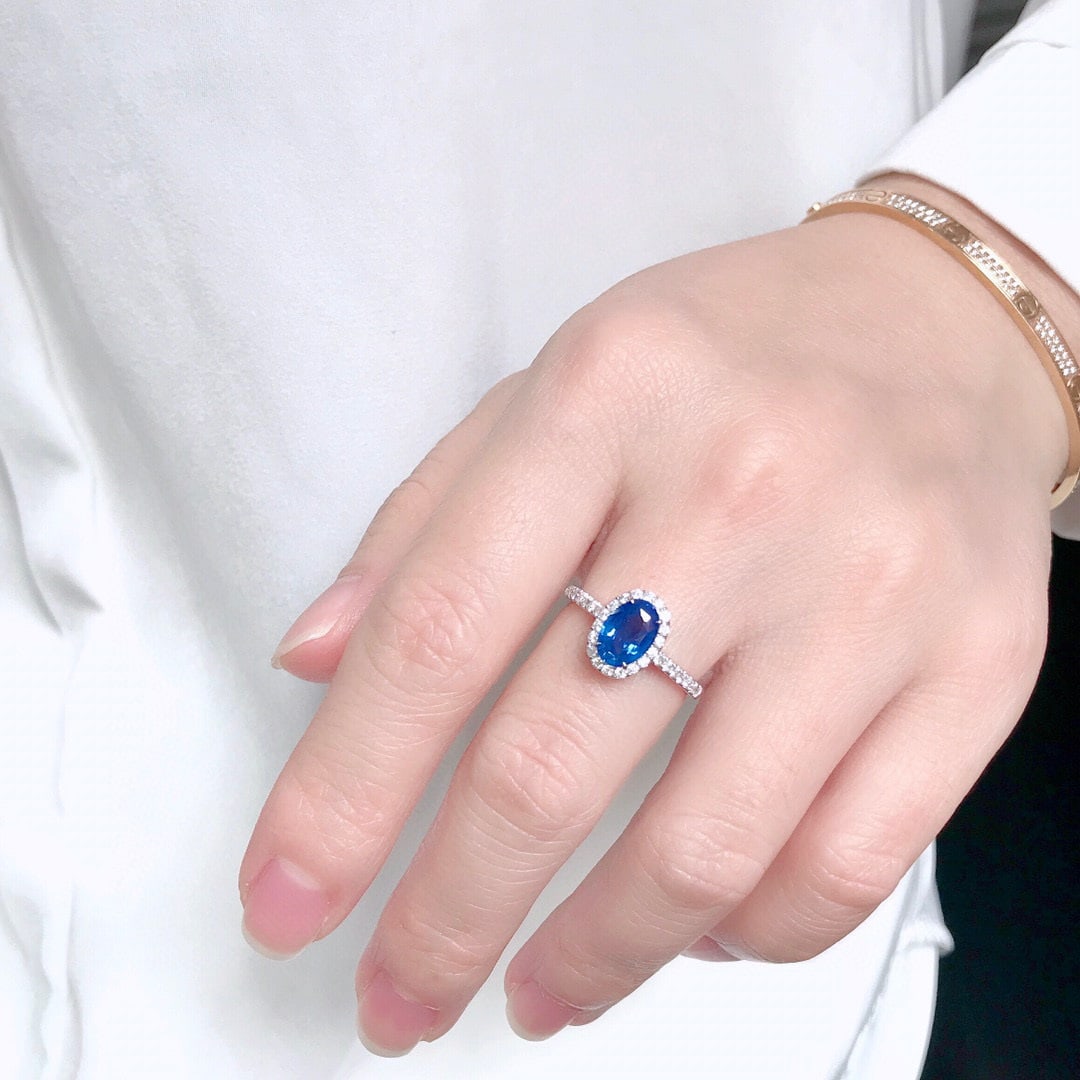 14K GOLD 1.81 CTW NATURAL SAPPHIRE & DIAMOND RING - 5