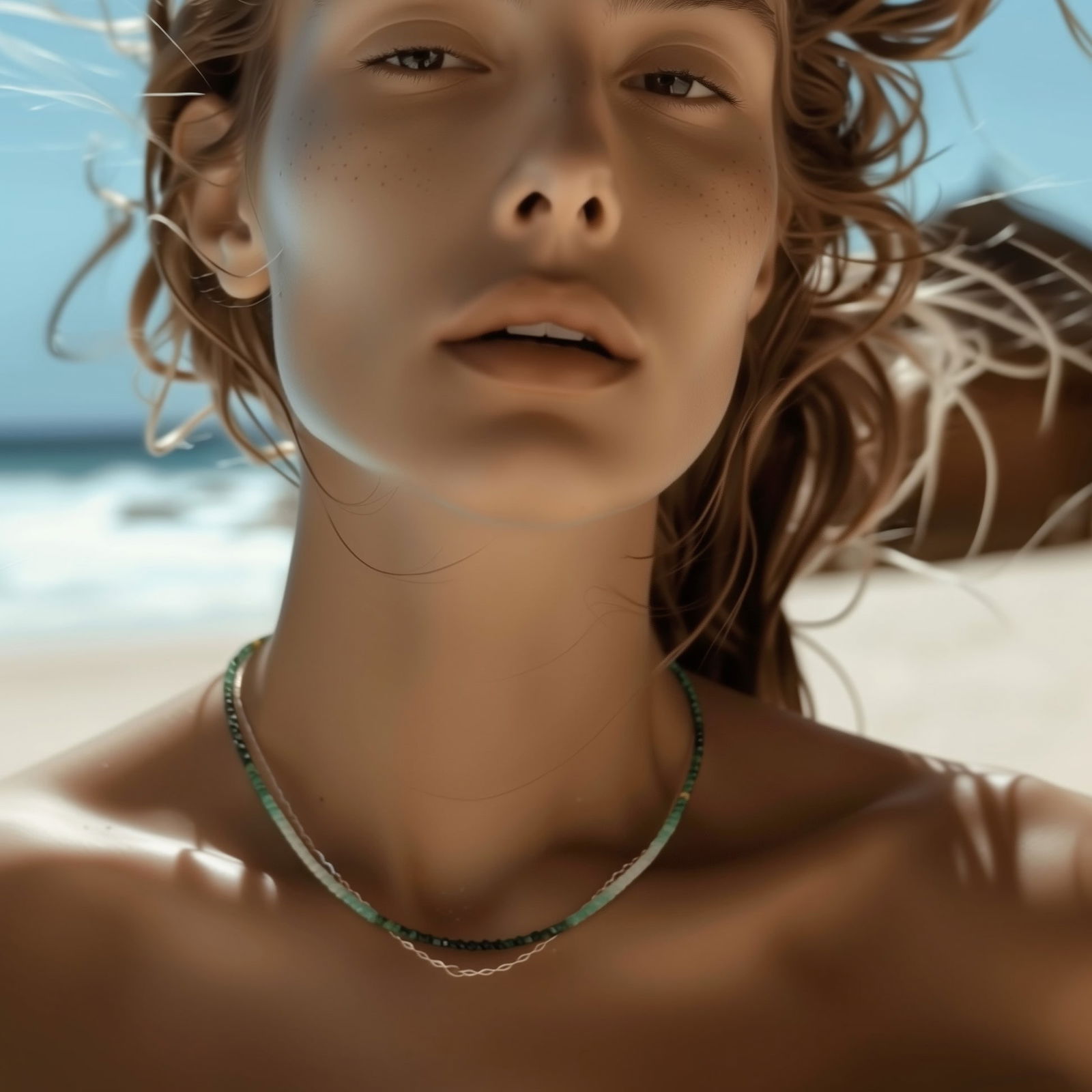 Birthstone May Emerald Ombre Necklace 14K Gold II - 7