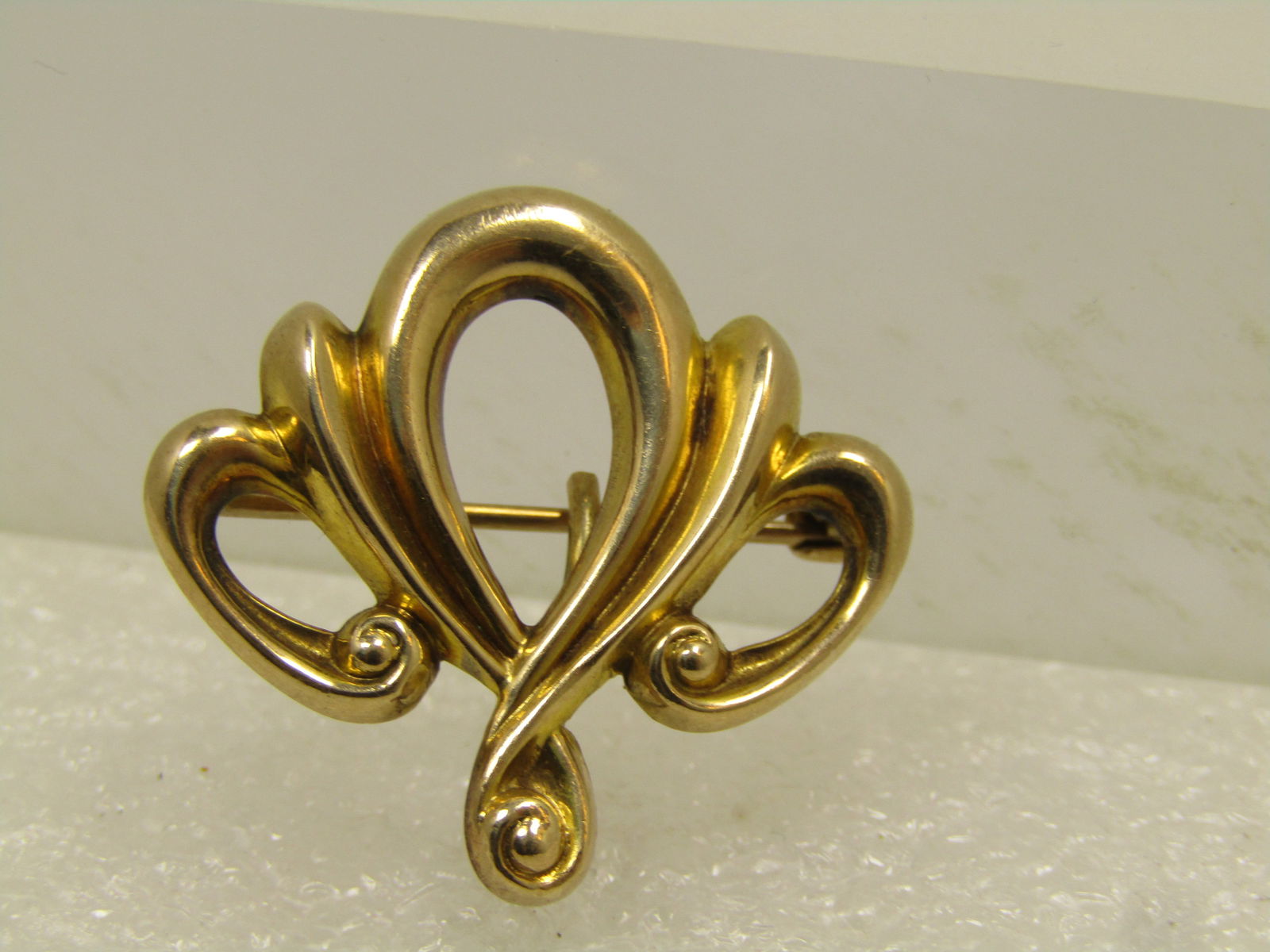 Vintage 10kt Watch Holder Brooch, 1920's, Signed - 2