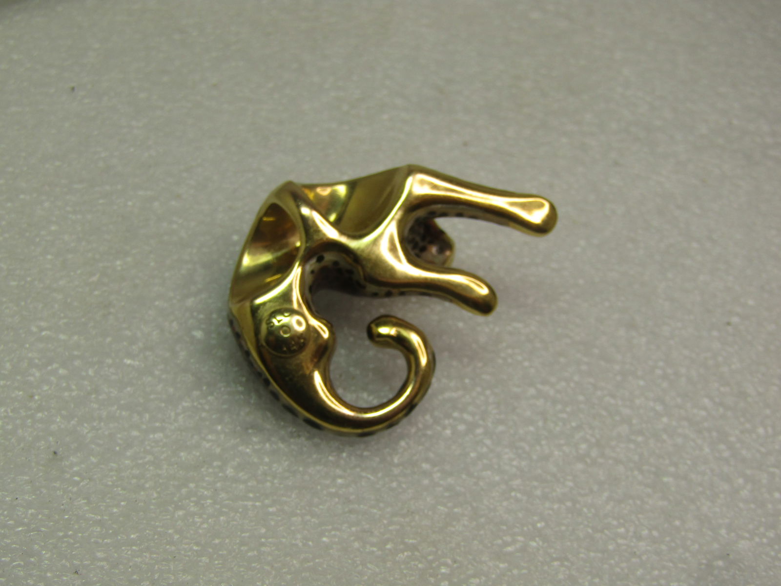 Vintage 14kt Enameled Leopard /Cheetah Slide Pendant, Signed SLC, 1990's - 6