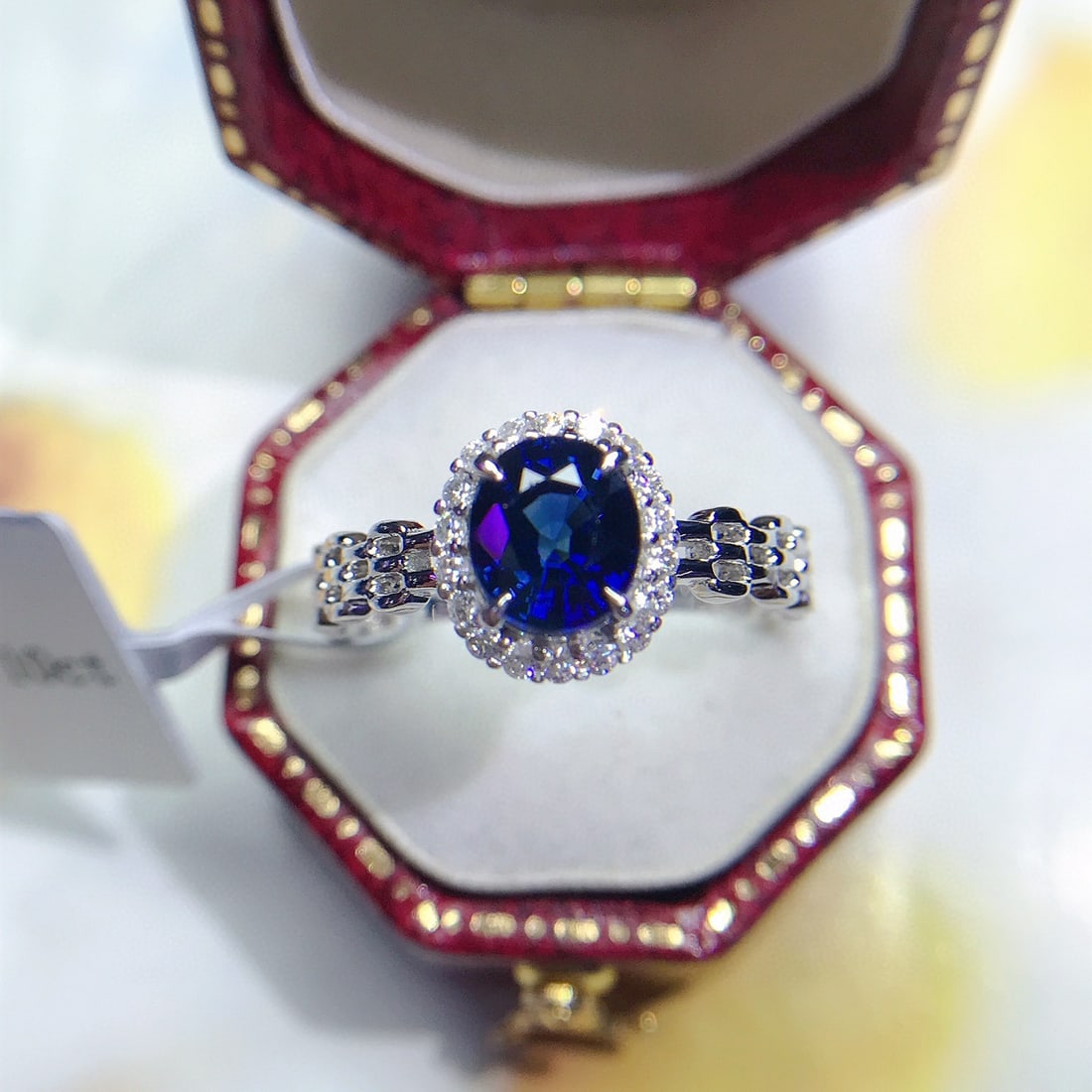 14K GOLD 1.10 CT NATURAL SAPPHIRE & DIAMOND RING (1 of 5)