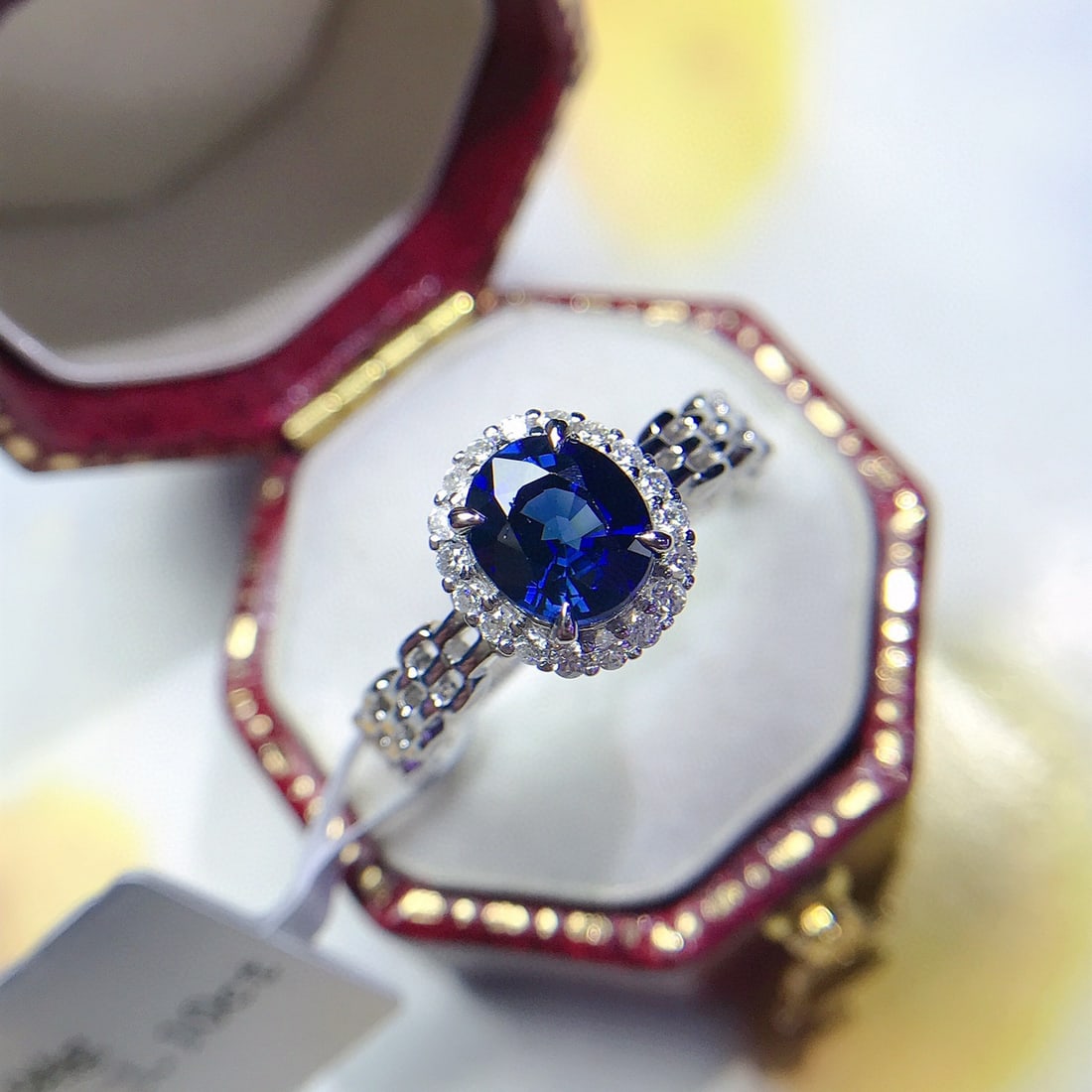 14K GOLD 1.10 CT NATURAL SAPPHIRE & DIAMOND RING - 3