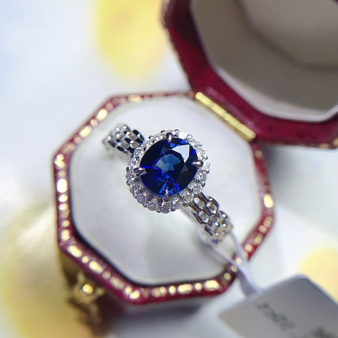 14K GOLD 1.10 CT NATURAL SAPPHIRE & DIAMOND RING - 4